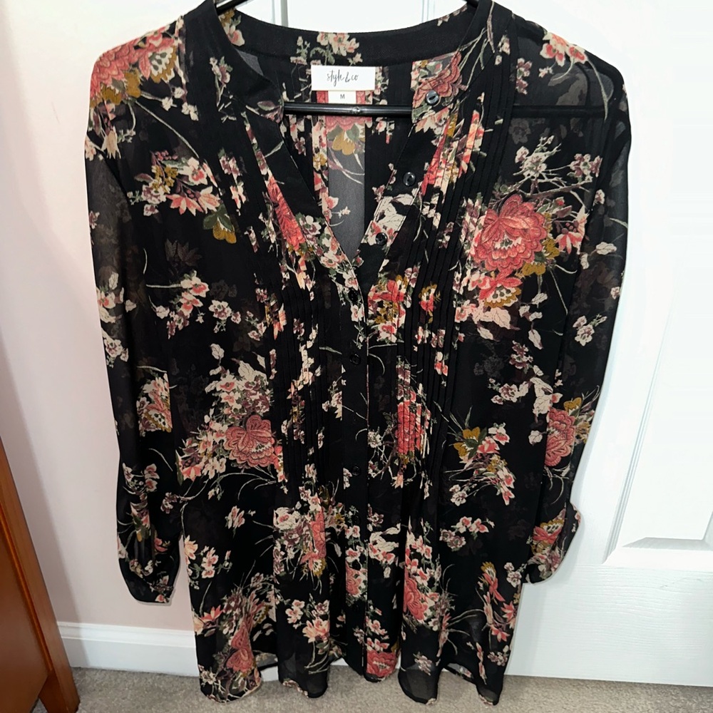 Style & Co tunic floral blouse